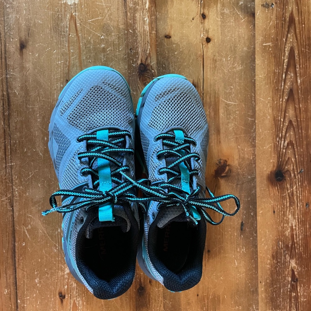 Merrill blue grey Tennis shoes hardly worn.